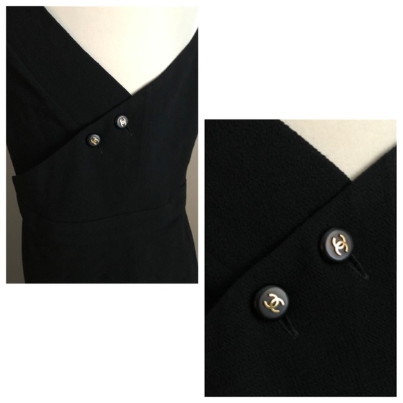✨Vintage EXTREMELY RARE CHANEL Ad Campaign CC Logo Button One Shoulder Dress - Picture 7 of 16